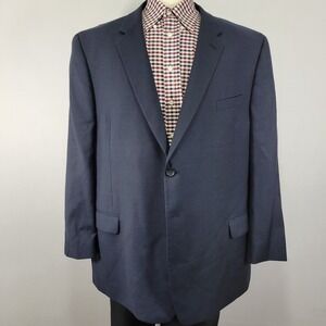 Pronto Uomo Platinum Men's Sport Coat Blazer Two Button Navy Blue‎ Wool 52R